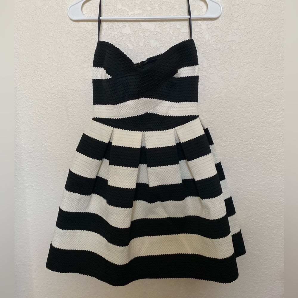 Black and White BCBG MAXAZRIA Mini Dress